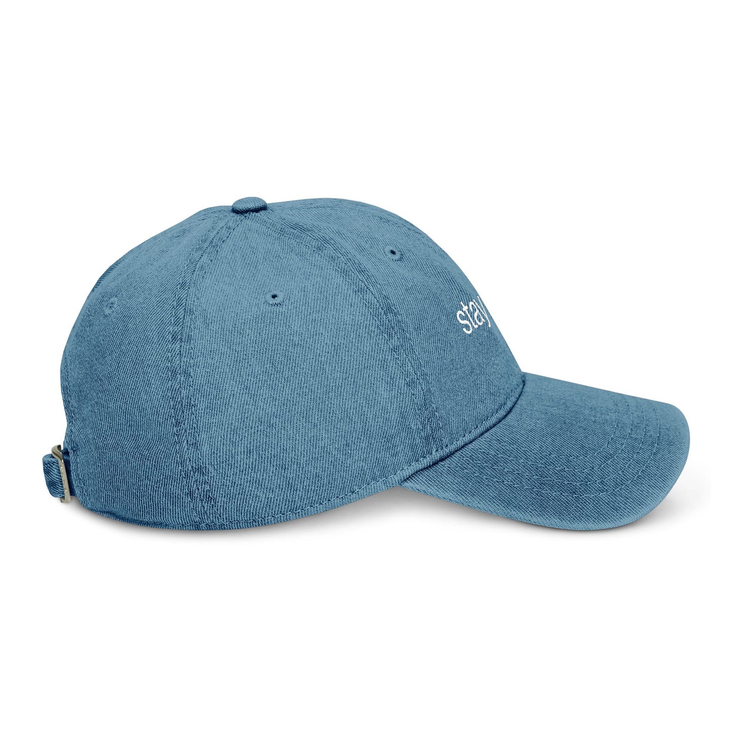 Embroidered Denim Hat - Stay Busy, Casual Accessories, Streetwear Cap, Gift for Him/Her, Everyday Hat